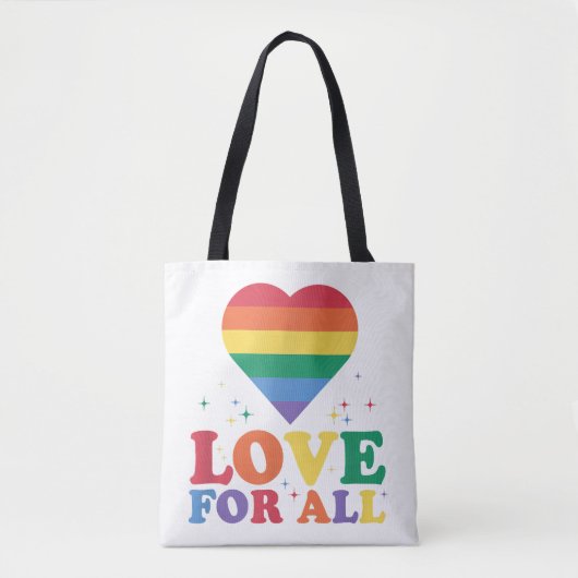 Love For All LGBTQレインボープライドゲイレズビアンLGBT トートバッグ (正面)