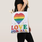 Love For All LGBTQレインボープライドゲイレズビアンLGBT トートバッグ (クローズアップ)