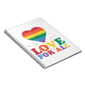Love For All LGBTQレインボープライドゲイレズビアンLGBT ノートブック (右側)