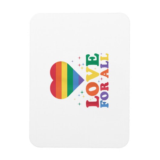 Love For All LGBTQレインボープライドゲイレズビアンLGBT マグネット (縦)