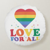 Love For All LGBTQレインボープライドゲイレズビアンLGBT ラウンドクッション (裏面)