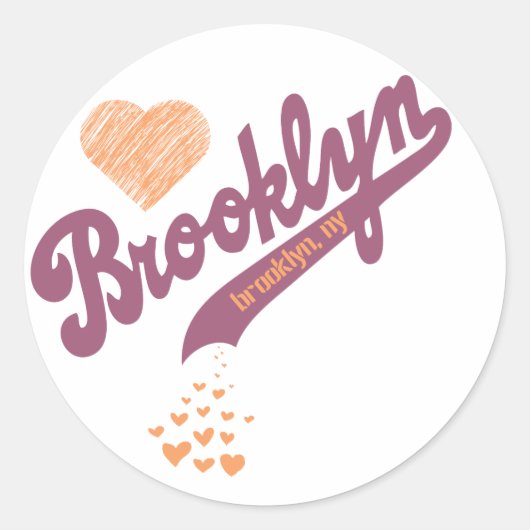 Love For Brooklynステッカー ラウンドシール (正面)