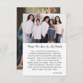 Love For My Familyフォト祈りの言葉カード エンクロージャーカード (正面/裏面)