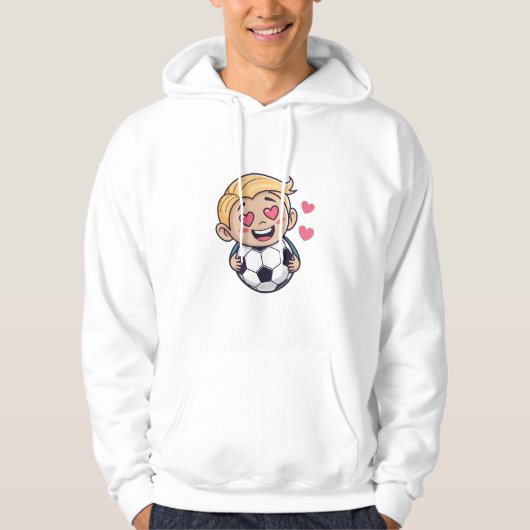 Love for soccer kawaii anime design パーカ (正面)