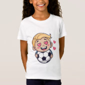 Love for soccer kawaii anime design tシャツ (正面)