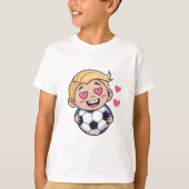 Love for soccer kawaii anime design tシャツ (正面)
