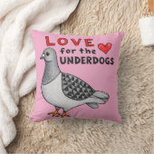 Love for the Underdogs – Rosa Kissen mit Taube クッション (ブランケット)