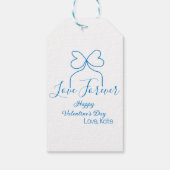 Love Forever blue bow happy Valentine's day name d ギフトタグ (裏面)