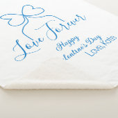 Love Forever blue bow happy Valentine's day name d シェルパブランケット (3/4)