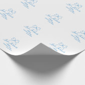 Love Forever blue bow happy Valentine's day name d ラッピングペーパー (角)