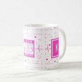 Love forever Customize it with your initials コーヒーマグカップ (正面右)