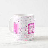 Love forever Customize it with your initials コーヒーマグカップ (正面左)