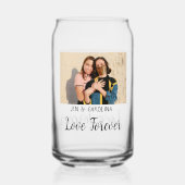 Love Forever LGbtqカップルプライド追加フォト名sim ガラス缶 (裏面)