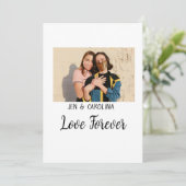 Love Forever LGbtqカップルプライド追加フォト名sim シーズンカード (スタンド正面)