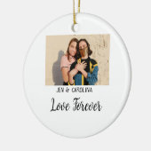 Love Forever LGbtqカップルプライド追加フォト名sim セラミックオーナメント (左)