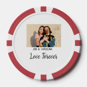 Love Forever LGbtqカップルプライド追加フォト名sim ポーカーチップ