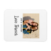 Love Forever LGbtqカップルプライド追加フォト名sim マグネット (横)