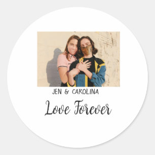 Love Forever LGbtqカップルプライド追加フォト名sim ラウンドシール