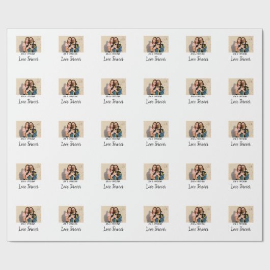 Love Forever LGbtqカップルプライド追加フォト名sim ラッピングペーパー (フラット)