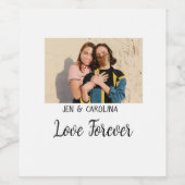 Love Forever LGbtqカップルプライド追加フォト名sim ワインラベル (シングルラベル)