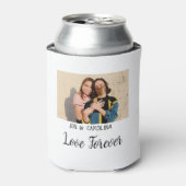 Love Forever LGbtqカップルプライド追加フォト名sim 缶クーラー (缶正面)
