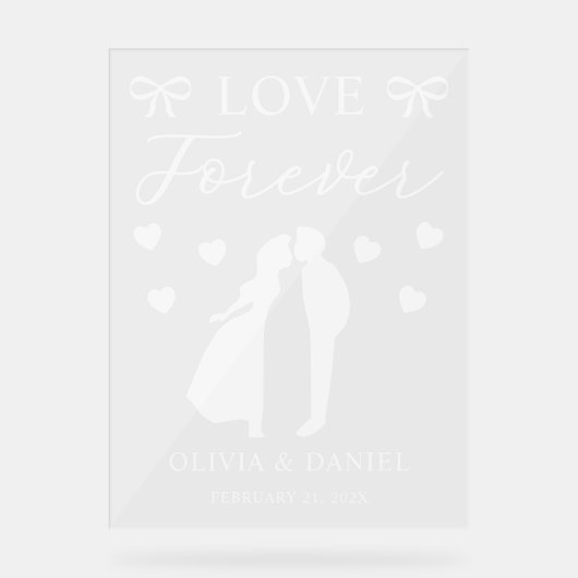 Love & Forever Personalized Wedding アクリルサイン (正面)