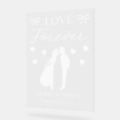Love & Forever Personalized Wedding アクリルサイン (傾斜)