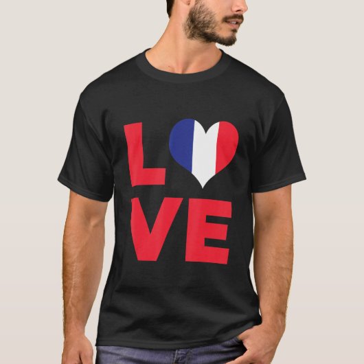 Love France Flag Tシャツ (正面)