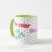 Love, Friendship, Rainbow Hearts, Colorful Mug マグカップ (正面左)