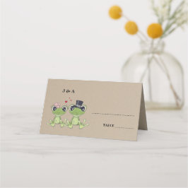 Love Frogのテーブル結婚にトータリー+メニューカード プレイスカード