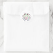 Love Frog Sticker Cute Frog Holding Heart Romantic ラウンドシール (バッグ)