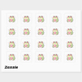 Love Frog Sticker Cute Romantic Frog Heart Kawaii  スクエアシール (シート)