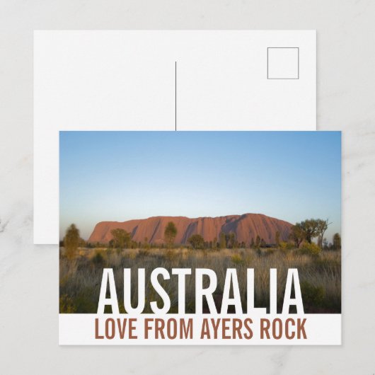 Love From Australia Ayers Rock Uluru ポストカード (正面/裏面)