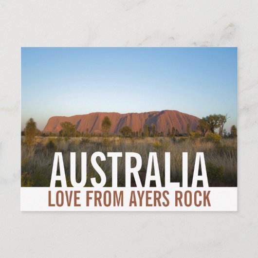 Love From Australia Ayers Rock Uluru ポストカード (正面)