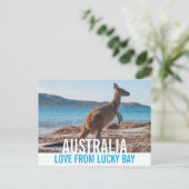 Love From Australia Kangaroo Lucky Bay写真 ポストカード (スタンド正面)