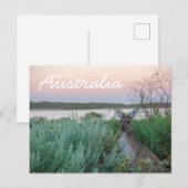 Love From Australia Kangaroo Sunset Lakeはがき ポストカード (正面/裏面)
