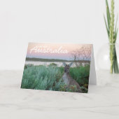 Love From Australia Kangaroo Sunset Lake カード (正面)