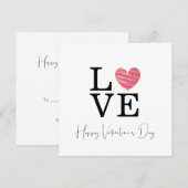 Love Fuchsia Heart Happy Valentine's Day Script (正面/裏面)
