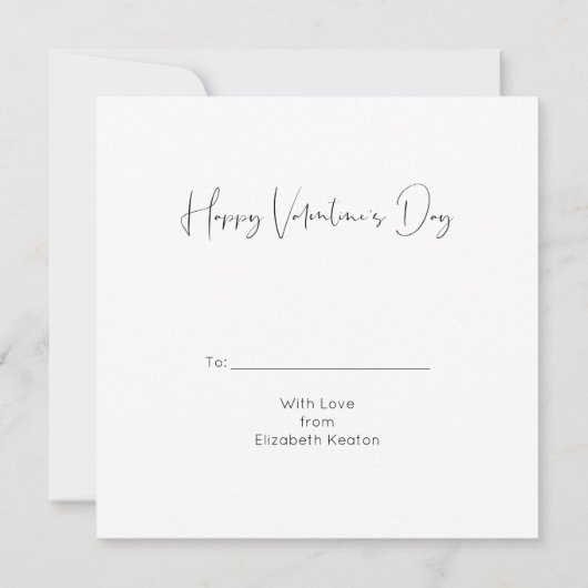 Love Fuchsia Heart Happy Valentine's Day Script (裏面)