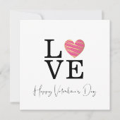 Love Fuchsia Heart Happy Valentine's Day Script (正面)