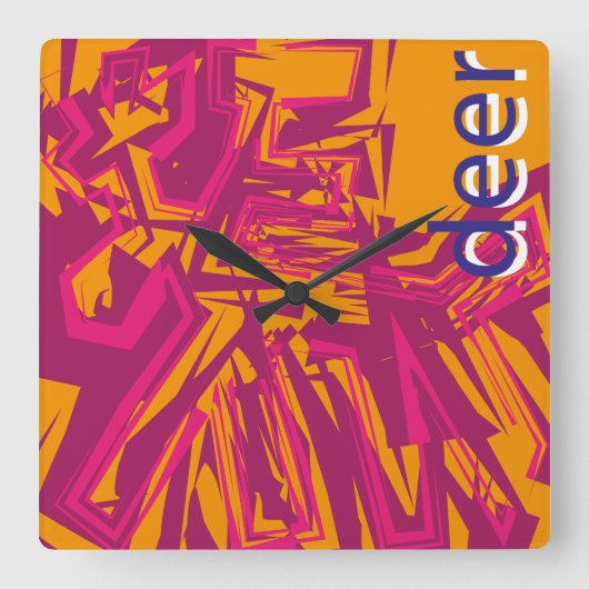 LOVE GEOMESKY ANIMALS deerBY MASANSER スクエア壁時計 (正面)