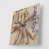 LOVE GEOMESKY ANIMALS elephant BY MASANSER スクエア壁時計 (傾斜)