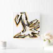 LOVE GEOMESKY ANIMALS giraffe BY MASANSER スクエア壁時計 (ホーム)