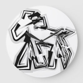 LOVE GEOMESKY ANIMALS horse BY MASANSER ラージ壁時計