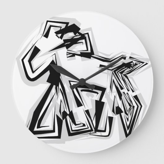 LOVE GEOMESKY ANIMALS horse BY MASANSER ラージ壁時計 (正面)