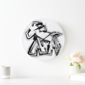 LOVE GEOMESKY ANIMALS horse BY MASANSER ラージ壁時計 (ホーム)