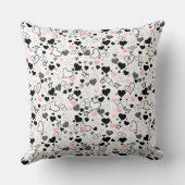 Love Gift Pillow Pink and Black Hand Drawn Hearts クッション (裏面)