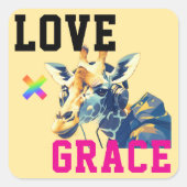 LOVE × GIRAFFE - Custom スクエアシール (正面)