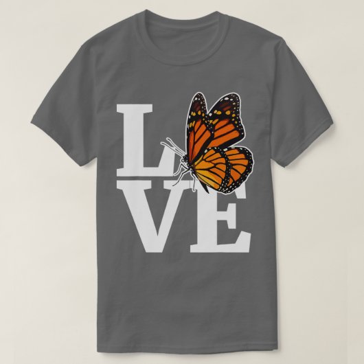 LOVE Girls Monarch Butterfly Shirt Milkweed Butter Tシャツ (デザイン正面)