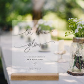 Love GlowのGlowスティック結婚ウッドの書道 アクリルサイン